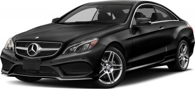Front and side view of sleek coupe with detailed headlight and grille.