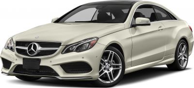 Front and side view of luxury coupe with sporty grille and alloy wheels