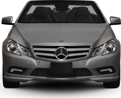 Front grille, headlights, and convertible windshield view