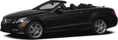 Black convertible with open roof and alloy wheels side view