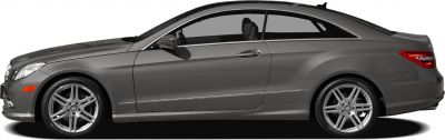 Side profile of a luxury two-door coupe with alloy wheels
