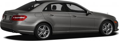 Side and rear view of a luxury sedan with alloy wheels