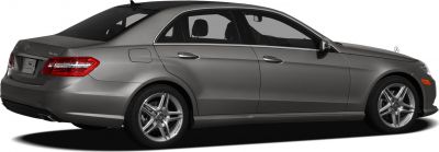 Side profile of a sedan with AMG alloy wheels and smooth body lines
