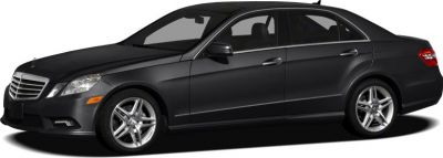 Black luxury sedan side profile with alloy wheels