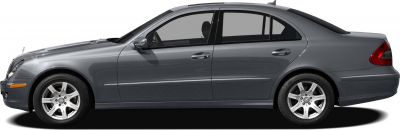Side profile of a luxury sedan with alloy wheels and sleek body design