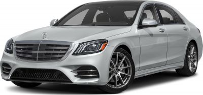 Front grille, LED headlights, alloy wheels, luxury sedan side view