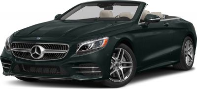 Front exterior and alloy wheels of a luxury convertible with open roof