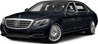 Extended luxury sedan front side with V12 badge and chrome accents.