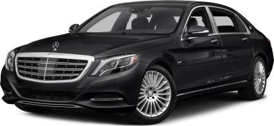 Luxury black sedan front-side view with V12 badge and multi-spoke alloy wheels
