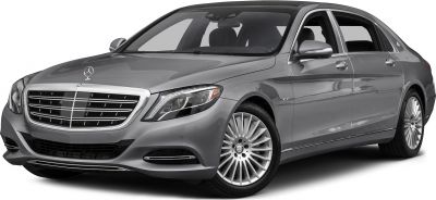 Front view with luxury grille, LED headlights, and multi-spoke alloy wheels