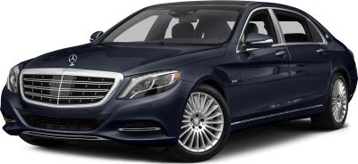 Luxury sedan with V12 engine badge and distinctive front grille