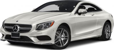 Luxury coupe front with LED headlights and alloy wheels