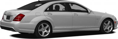 Silver luxury sedan side profile with AMG wheels