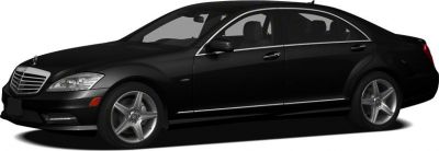 Side profile of a sleek luxury sedan with alloy wheels