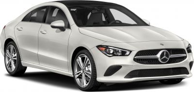 Sleek front view with headlight and grille of modern coupe