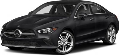 Front-side profile of sleek black sedan with LED headlights and alloy wheels