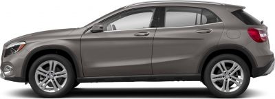 Side profile of a compact SUV with distinct alloy wheels and smooth body lines