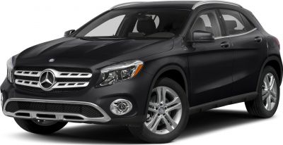 Front fascia with grille, headlights, and alloy wheels of a compact luxury SUV
