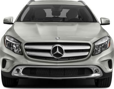 Luxury SUV front with three-bar grille and modern headlights