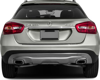 Rear view with distinctive taillights and dual exhaust outlets