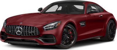 Front view with Panamericana grille and V8 biturbo side vent on red coupe