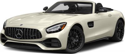 Front angle view of convertible with aggressive grille and sleek headlights