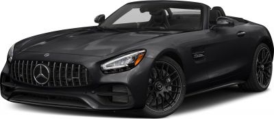 Front of sporty convertible with Panamericana grille and black multi-spoke wheels