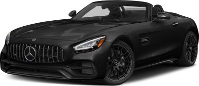 Close-up of black convertible front, grille and wheels
