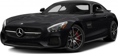 Front view of a sporty coupe with sleek headlights and distinctive grille.