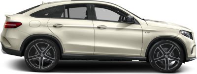 Side profile of a coupe SUV with AMG wheels and sleek design