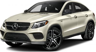 Front side view of SUV coupe with AMG wheels and aggressive front grille