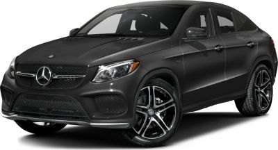 Front view of modern luxury SUV with LED headlights and alloy wheels