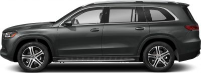 Side profile showcasing running boards and alloy wheels on mid-size SUV
