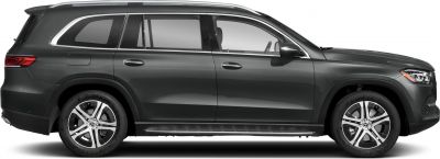Side profile of a luxury SUV with alloy wheels and chrome trim