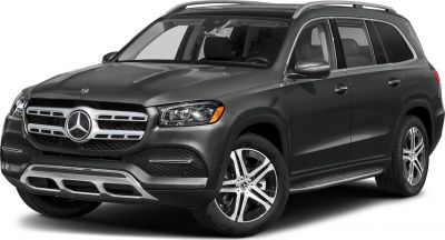 Front side of luxury SUV with LED headlights and alloy wheels