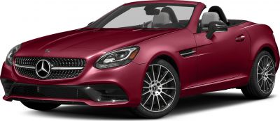 Front and side view of convertible with detailed grille and alloy wheels