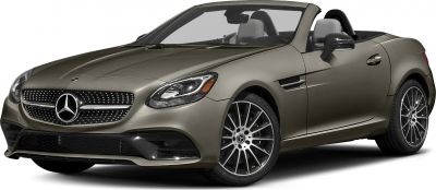 Front-angle view of a convertible with sport wheels and detailed grille