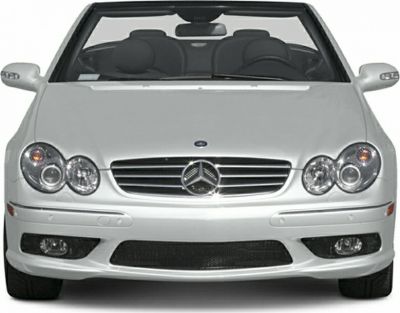 Front view showing quad headlights and grille of a convertible car.