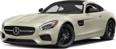 Luxury sports coupe front with V8 Biturbo badge and black alloy wheels