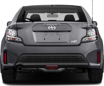 Rear view with LED circular tail lights and single exhaust pipe