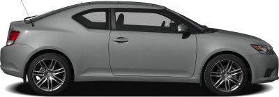 Side profile of a sporty coupe with alloy wheels