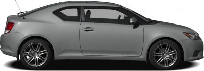 Side profile of a sporty two-door coupe with alloy wheels