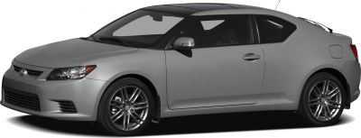 Sporty two-door coupe with aerodynamic design and alloy wheels