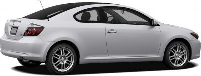 Side profile and rear view of a sporty two-door coupe with alloy wheels.