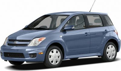 Compact hatchback side profile with blue exterior and five-door layout.