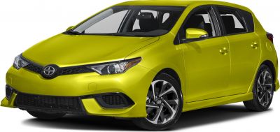 Sporty yellow compact hatchback front view with alloy wheels.