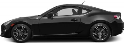 Sleek black sports coupe side profile with sport alloy wheels