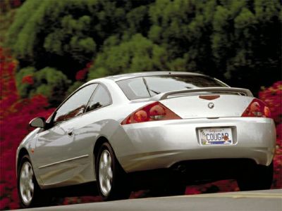 Silver coupe rear with spoiler and distinctive tail lights