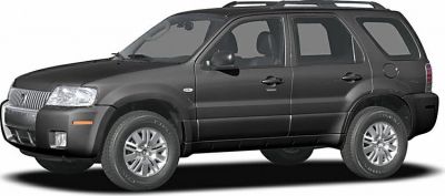 Side profile of a black SUV with roof rails and alloy wheels