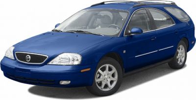 Blue station wagon front side view with alloy wheels